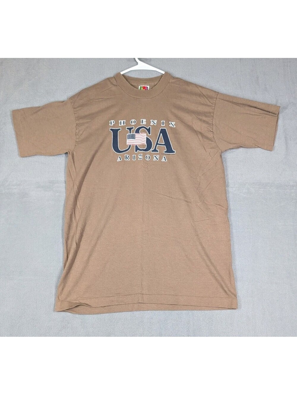 Vintage Mens Large Brown Phoenix Arizona Travel Shirt Made In USA Single Stitch